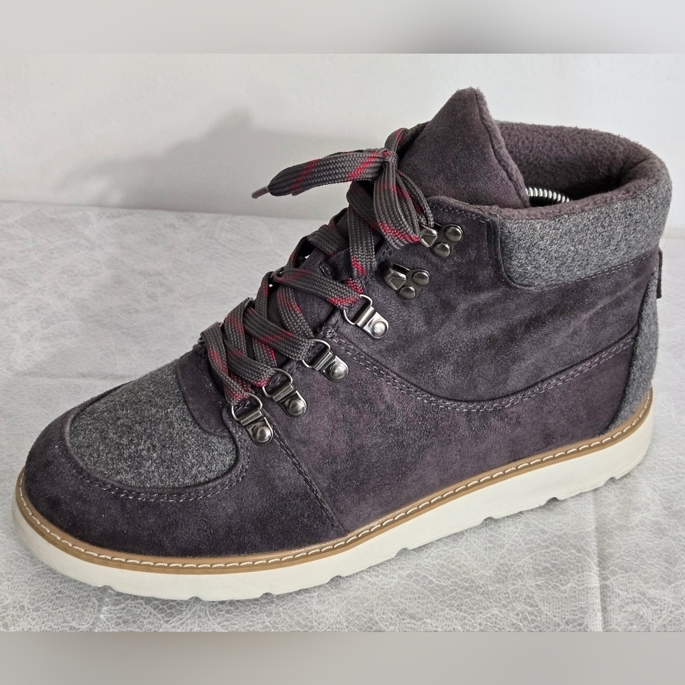 Target Mens Boots 10 Textile Poly Wool Acrylic Fleece Lined Lace Up